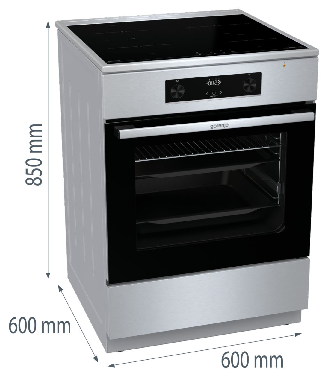 GEIT6C60XPG Freistehender Herd Elektro groß AquaClean mit Induktions Kochfeld 