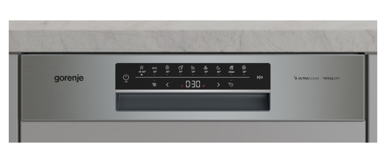 GI663A97X 60 cm Geschirrspüler teilintegriert (ohne Front) Sehr leise 16 Maßgedecke aquaStop Funktion Auto Open 