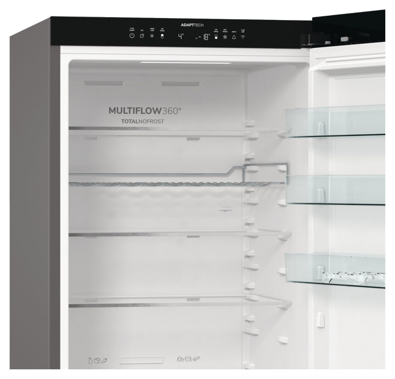 NRB620C6X4WFE 283 l / 130 l Kühl-Gefrierkombi freistehend NoFrost 182 kWh Jahr  (Edelstahl) 