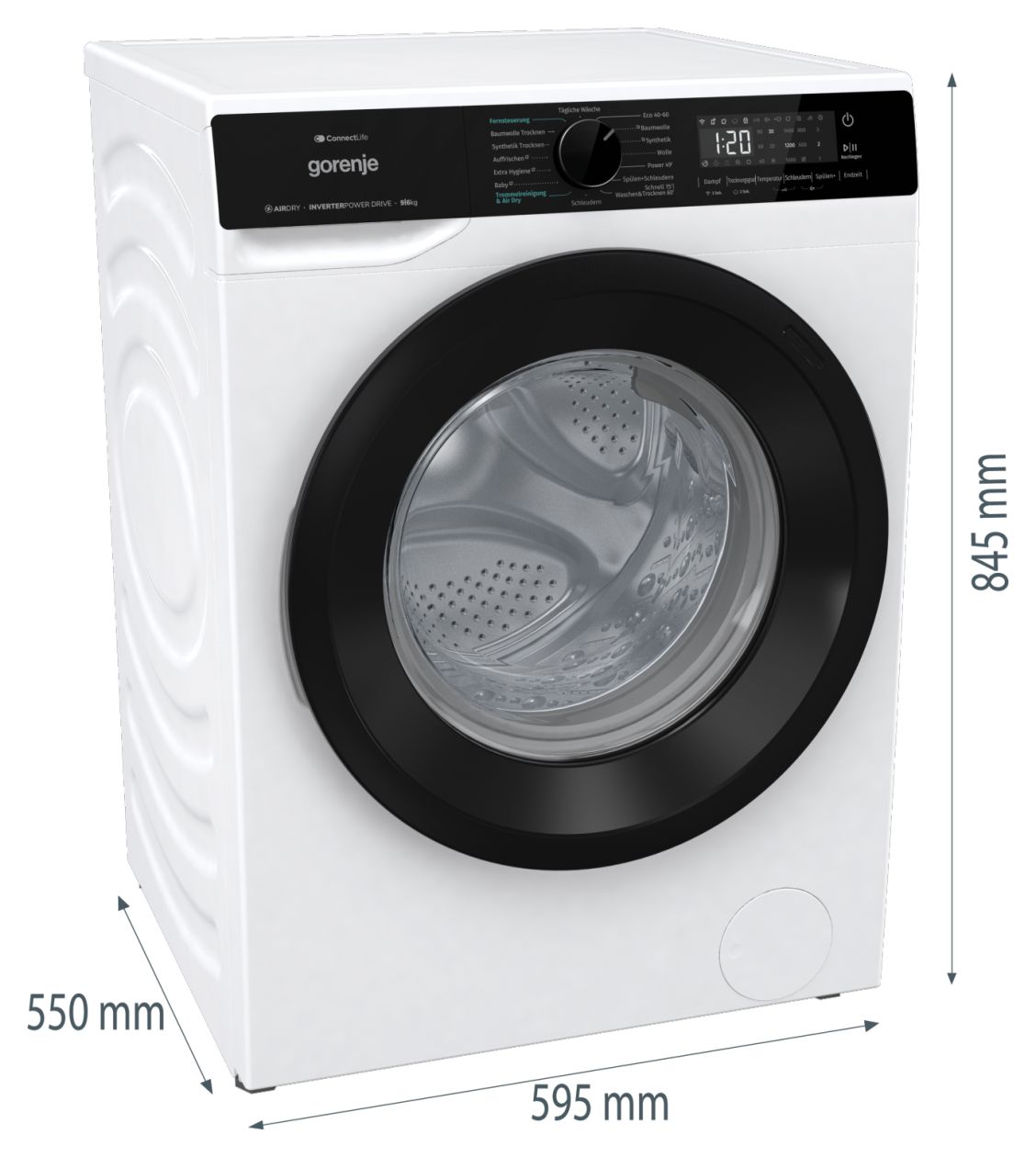 WD2PA964ADW1/DE 9 kg 6 kg Kondensations Waschtrockner 1400 U/min 