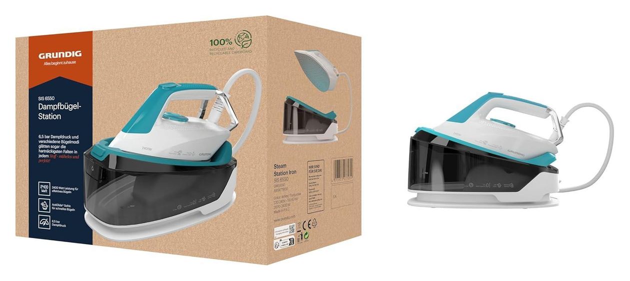SIS6550 2400 W Dampfbügelstation 110 g/min  (Türkis, Weiß) 