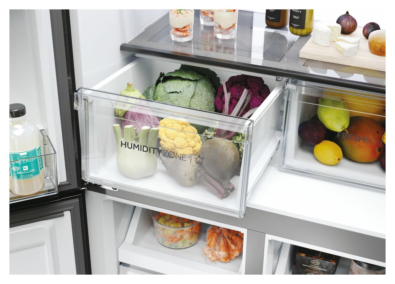 HCR7818DNMM Side-by-Side Kühl-/ Gefrierkombination 311 l / 156 l 226 kWh NoFrost 1815 mm x 833 mm  (Edelstahl) 