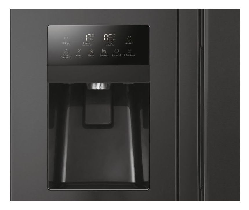 HSOBPIF9183 Side-by-Side Kühl-/ Gefrierkombination 337 l / 178 l 393 kWh NoFrost 1775 mm x 908 mm  (Schwarz) 