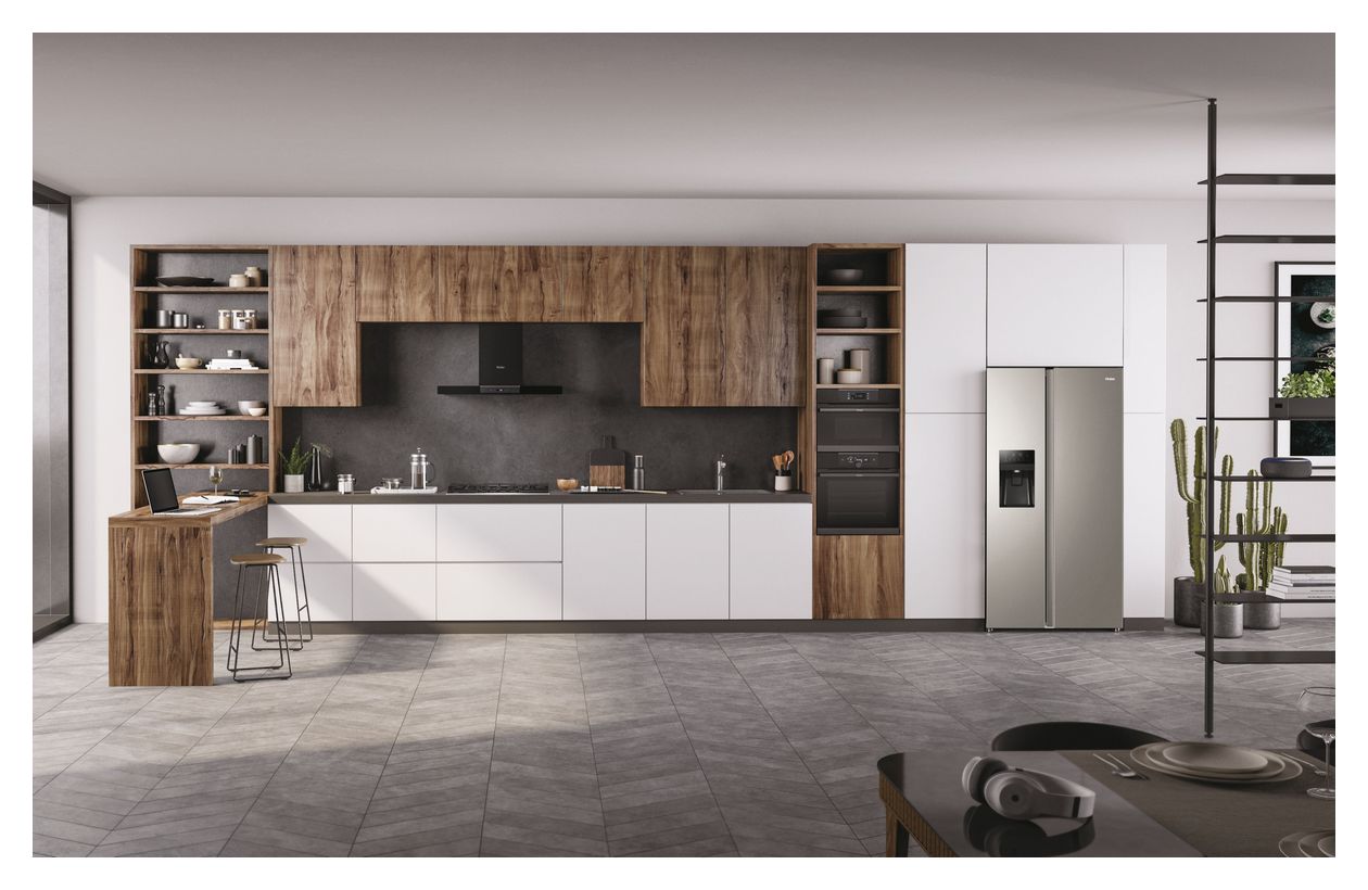 HSR3918FIMP Side-by-Side Kühl-/ Gefrierkombination 337 l / 178 l 393 kWh NoFrost 1775 mm x 908 mm  (Grau) 