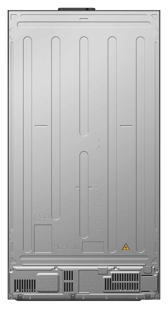 HSW79F18ANMM Side-by-Side Kühl-/ Gefrierkombination 391 l / 220 l 143 kWh NoFrost 1775 mm x 726 mm  (Platin, Edelstahl) 