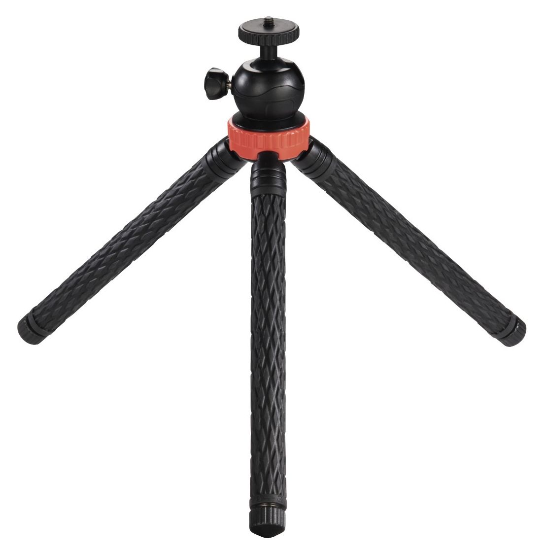 004620 Traveller Pro 105 Ball 3 Beine Stativ Smartphone-/Action-Kamera  (Schwarz/Rot) 