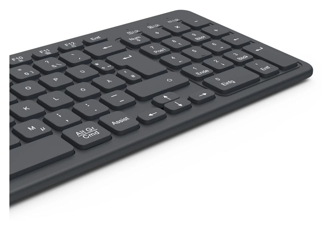 173057 WK-300 Heimbüro Tastatur RF Wireless + Bluetooth 2.4 GHz  (Schwarz) 