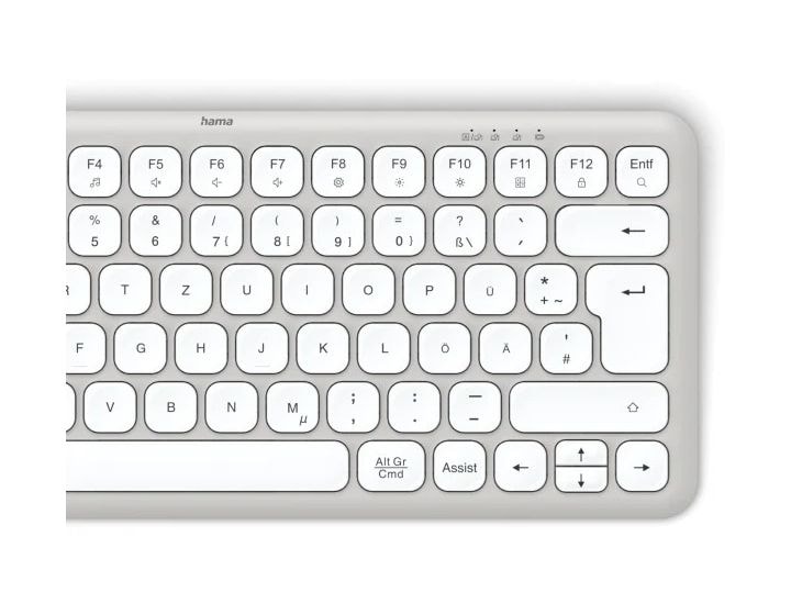 173060 WK-500 Heimbüro Tastatur RF Wireless + Bluetooth 2.4 GHz  (Grau, Weiß) 