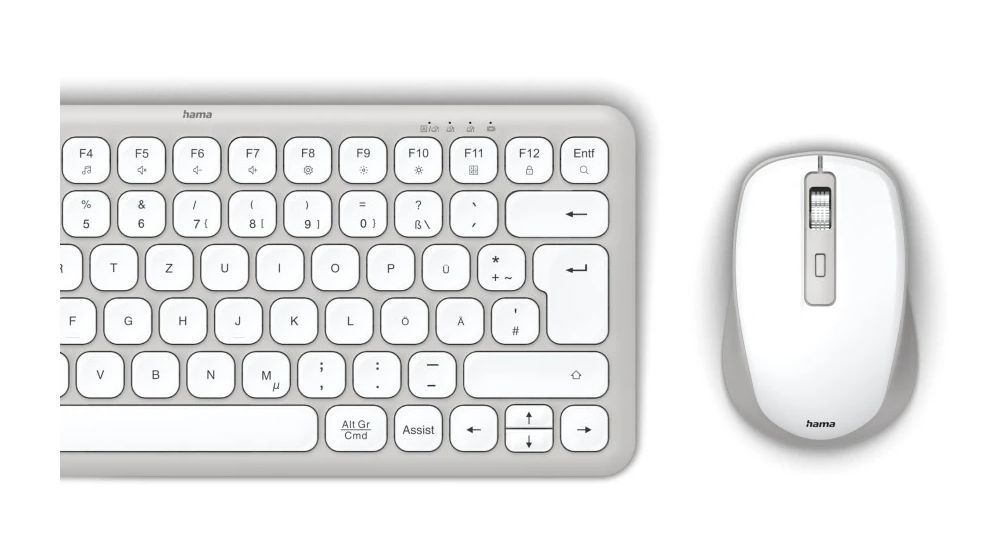 173062 WKM-500 Home Tastatur USB + RF Wireless + Bluetooth 2.4 GHz  (Grau, Weiß) 