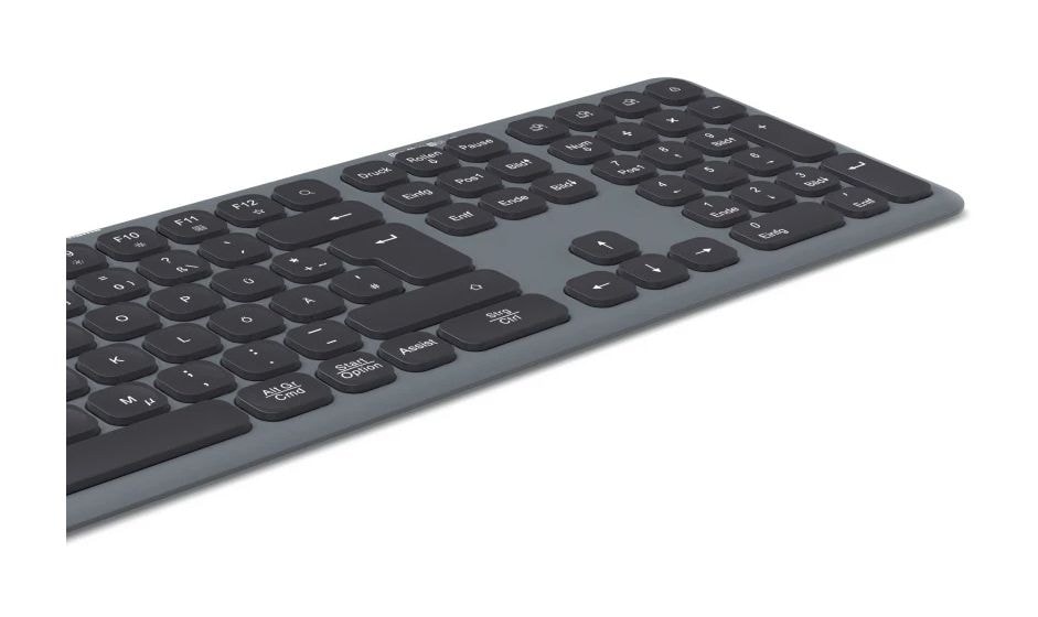 173063 WK-550 Heimbüro Tastatur RF Wireless + Bluetooth 2.4 GHz (Schwarz, Dunkles Grau) 