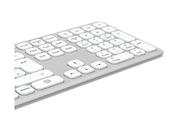 173064 WK-550 Heimbüro Tastatur RF Wireless + Bluetooth 2.4 GHz  (Grau, Weiß) 