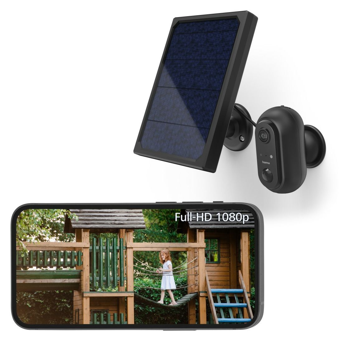 176648 Überwachungskamera mit Solar IP-Sicherheitskamera IP65 Außen  (Schwarz) 
