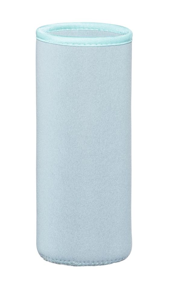 181598 Trinkflasche 0,45l Borosilikatglas, Silikon  (Blau, Transparent) 