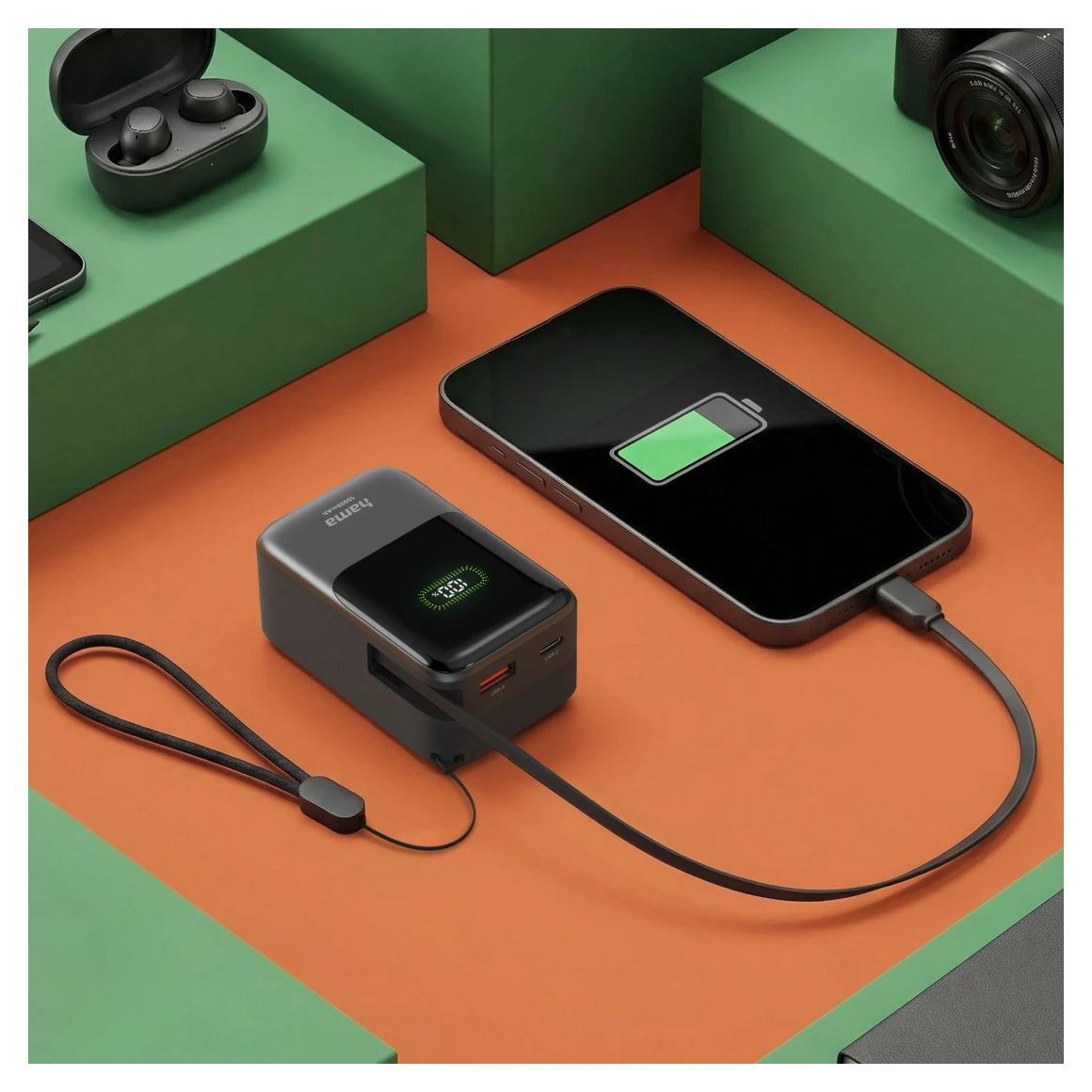 201784 Roll Up 10 10000 mAh Powerbank USB Typ-C  (Anthrazit) 