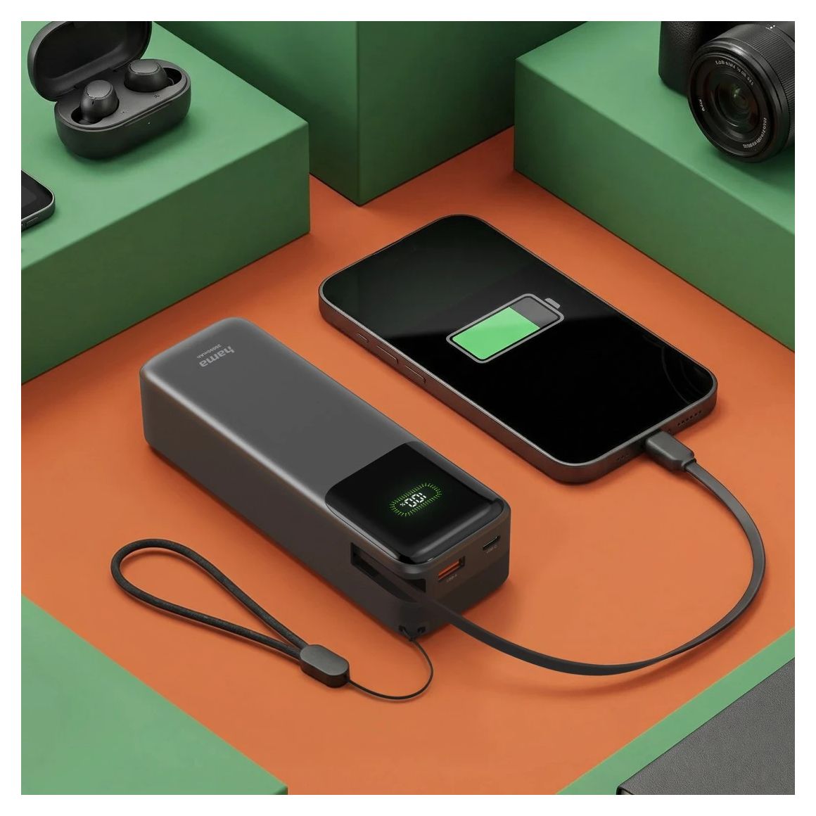 201785 Roll Up 20 20000 mAh Powerbank USB Typ-C  (Anthrazit) 