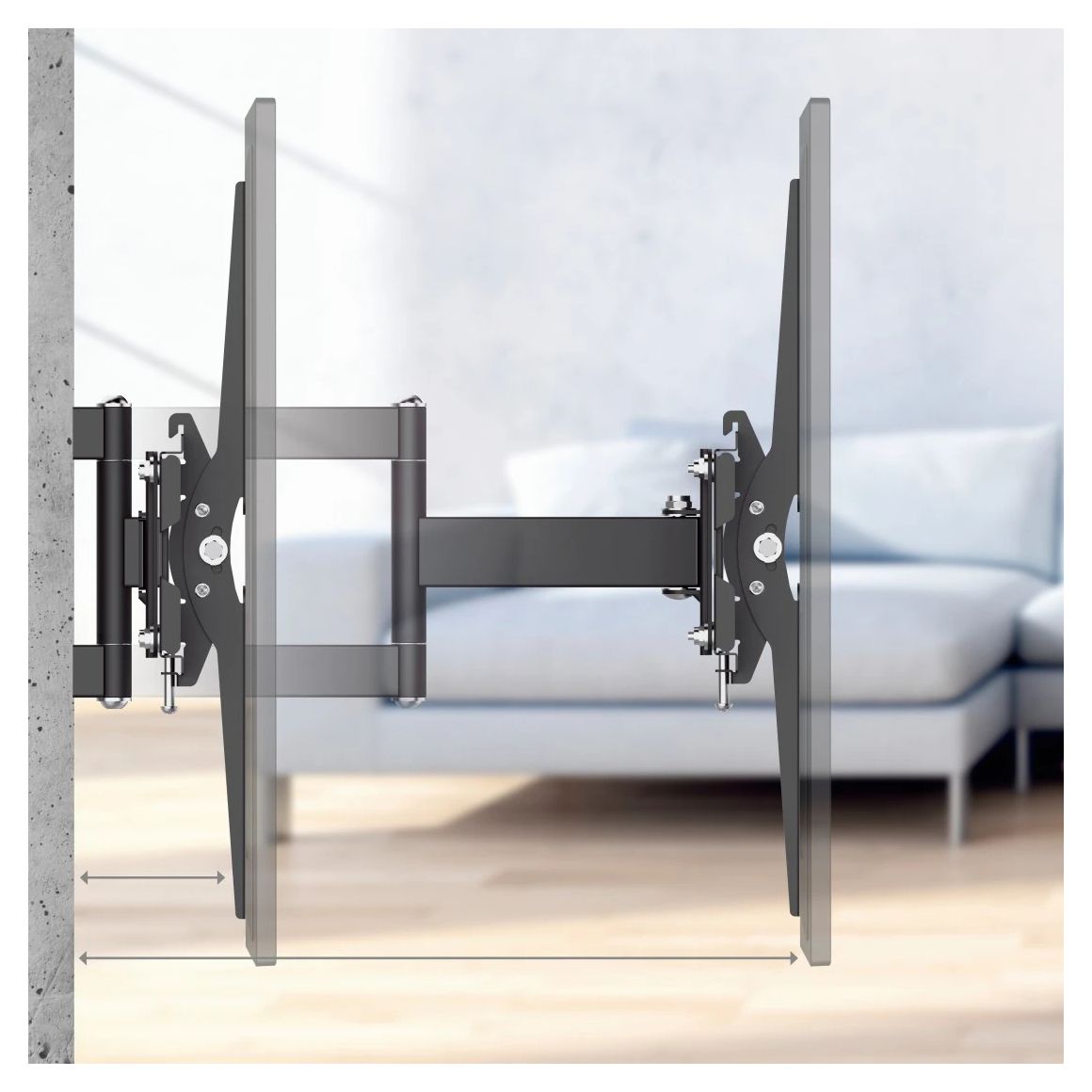 220897 schwenkbare Wand Halterung 160° bis 190,5 cm (75") 40 kg -15 - 15° neigbar 