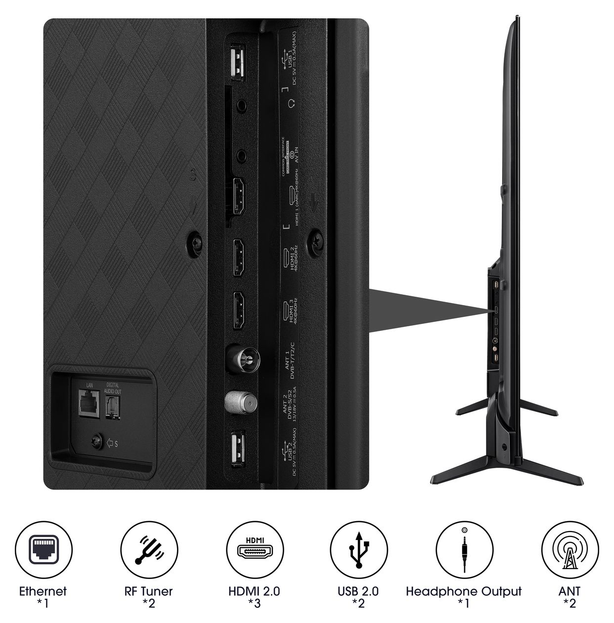 55A6K LED 139,7 cm (55 Zoll) Fernseher 4K Ultra HD VESA 200 x 400 mm 