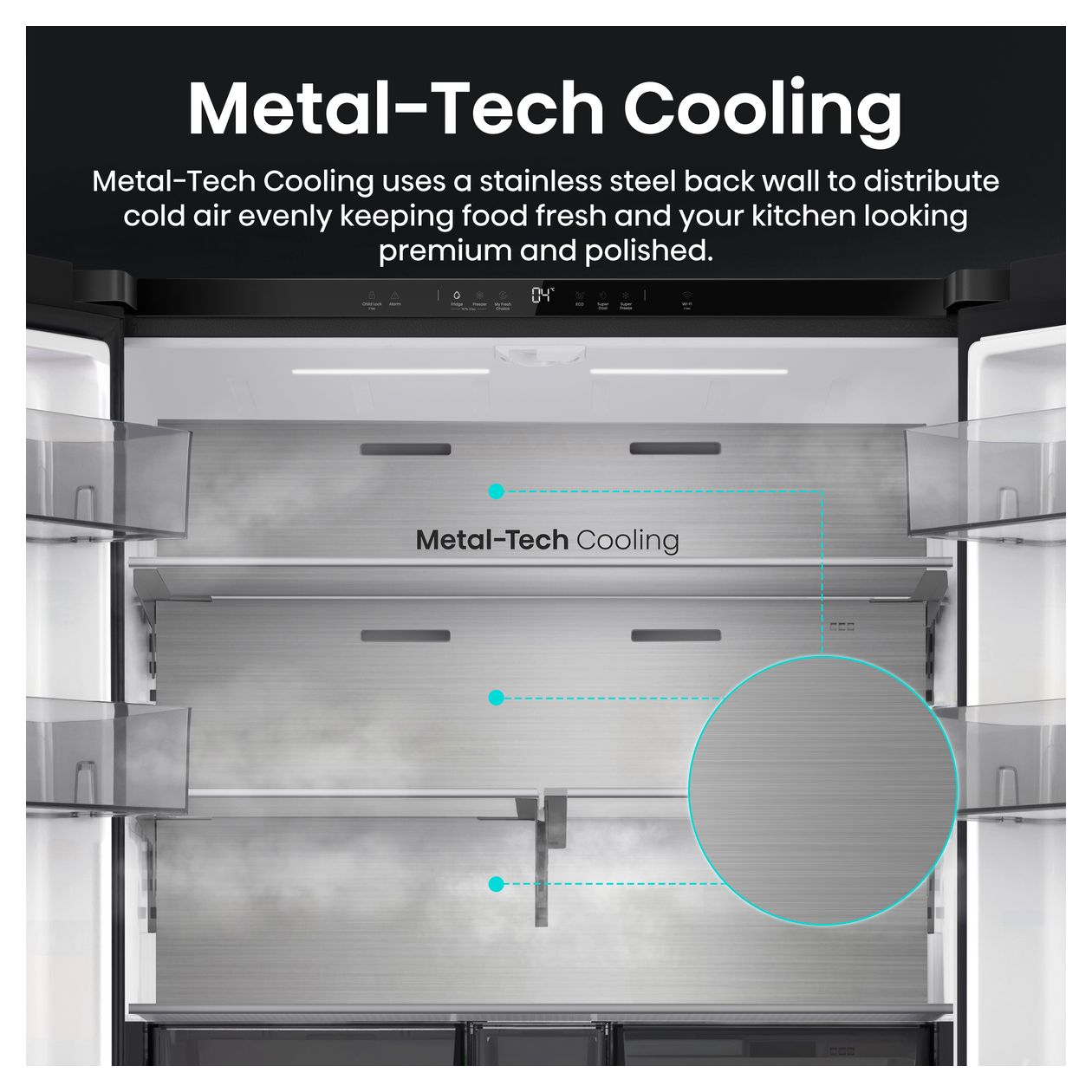 RQ5P640SSKD Side-by-Side Kühl-/ Gefrierkombination 397 l / 250 l 277 kWh NoFrost 1790 mm x 910 mm  (Schwarz, Edelstahl) 