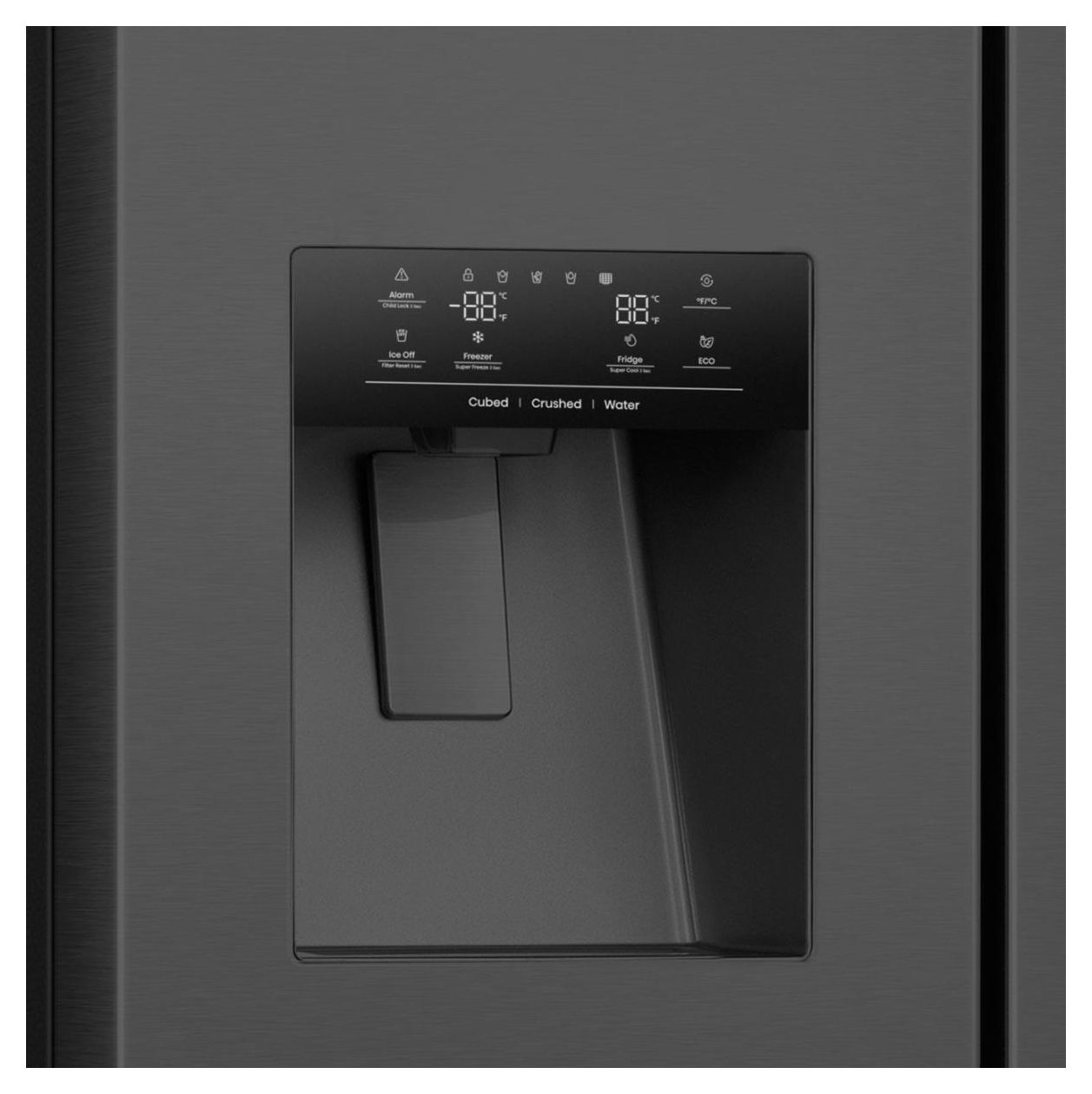 RS9P628GPFE Side-by-Side Kühl-/ Gefrierkombination 399 l / 200 l 343 kWh NoFrost 1790 mm x 910 mm  (Schwarz) 