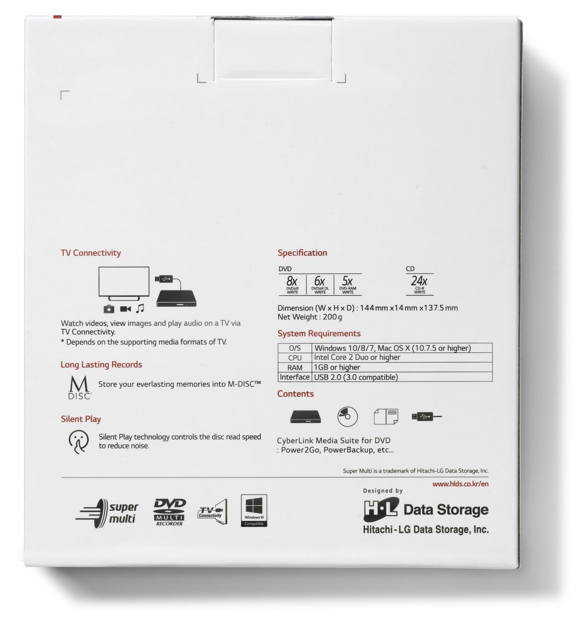 LG GP60NW60 Slim Portable DVD-Brenner 