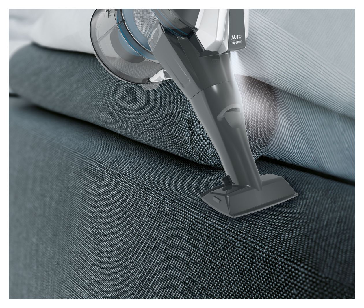 HF322TP011 Handstaubsauger Beutellos bis 40 min Laufzeit 22 V Stoff  (Grau) 