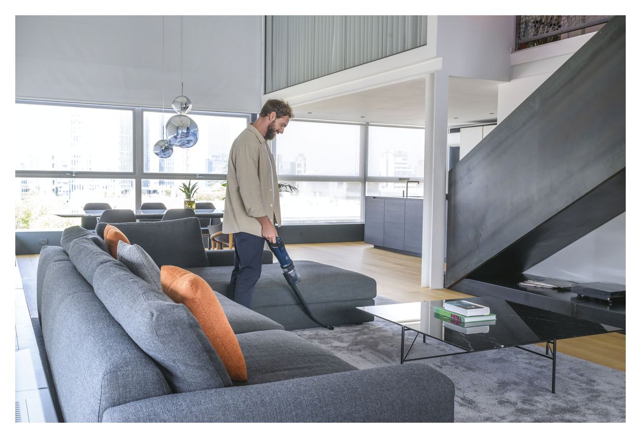 HFX20P011 Handstaubsauger Beutellos bis 30 min Laufzeit 21,6 V EPA  (Blau) 