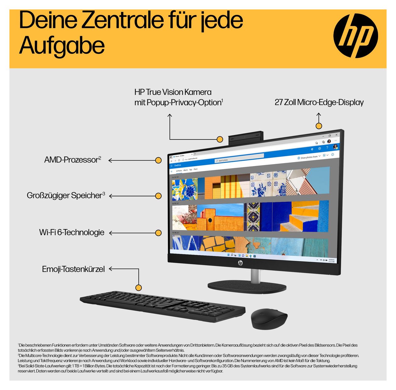 27-cr0655ng All-in-One-PC 68,6 cm (27 Zoll) 2,8 GHz AMD Ryzen 5 16 GB Ram 1 TB SSD Windows 11 Home intern 