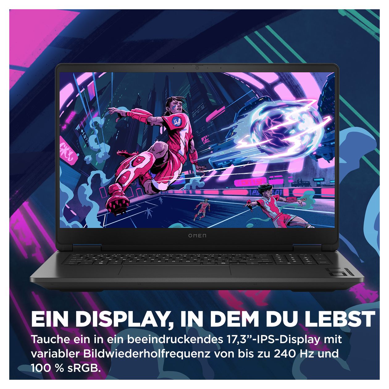 Omen 17-db0679ng Quad HD Notebook 43,9 cm (17.3 Zoll) 2560 x 1440 Pixel 1 TB SSD Windows 11 Home AMD Ryzen 7 max. 5,1 GHz  (Schwarz) 