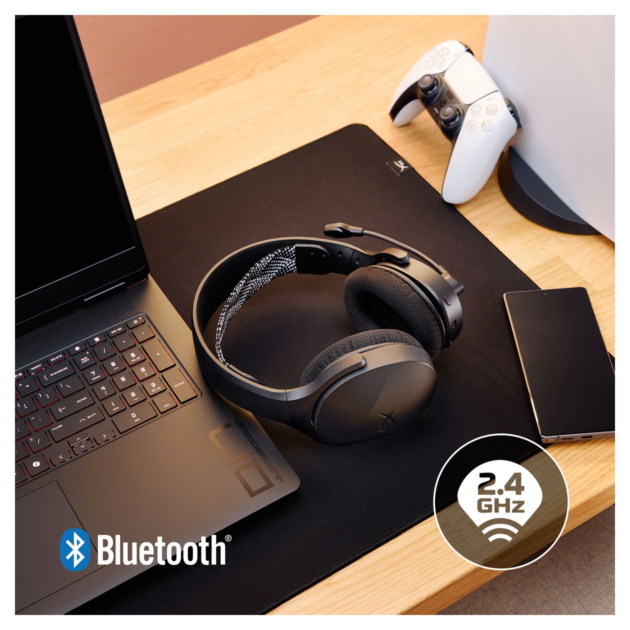 Cloud Jet Wireless Gaming-Headset Over Ear Bluetooth Kopfhörer kabellos USB Typ-A  (Blau) 