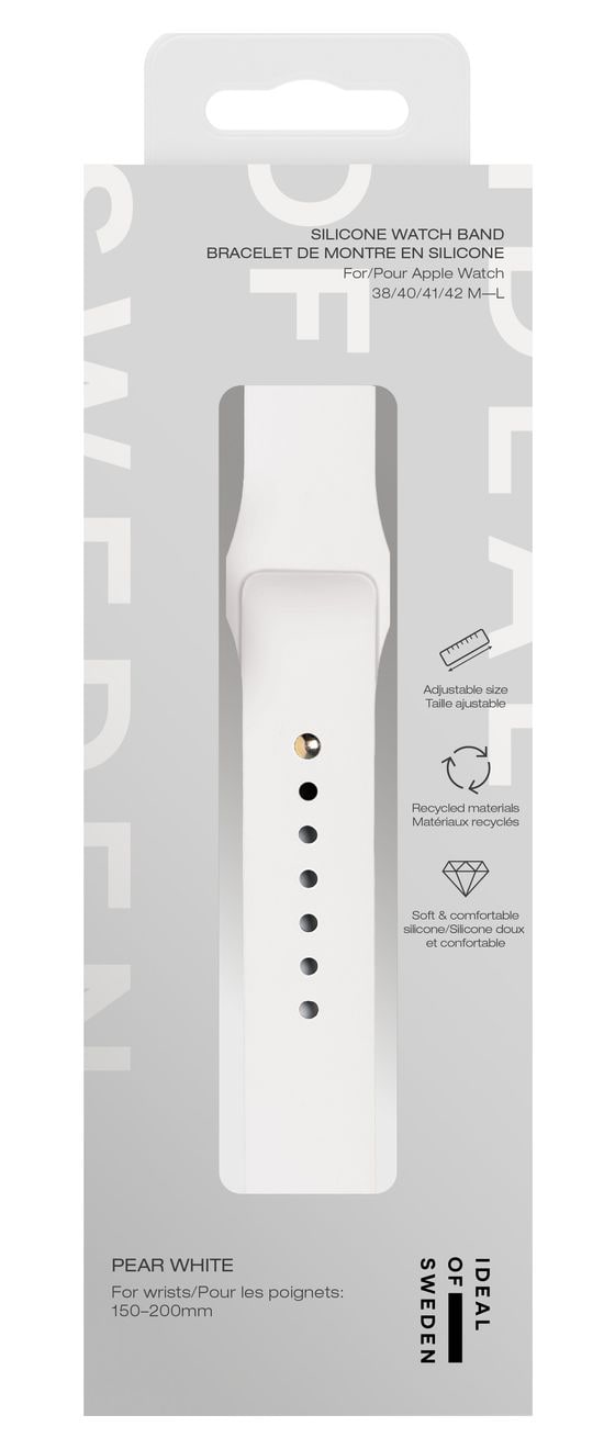 Silicone Watch Band Armband 20 mm Apple Watch 38/40/41/42 (Series10) - M/L  (Weiß) 