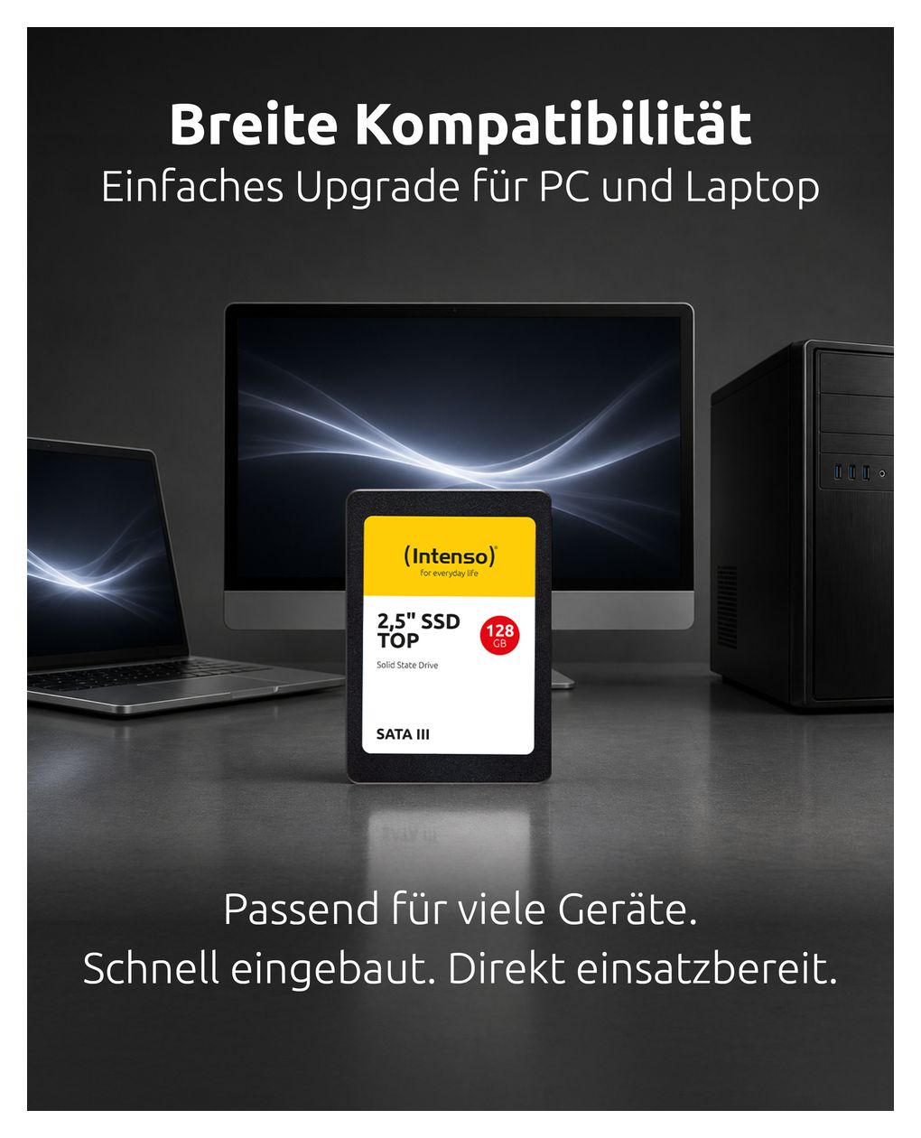 Top 128 GB SSD Serial ATA III 2.5"  (Schwarz) 