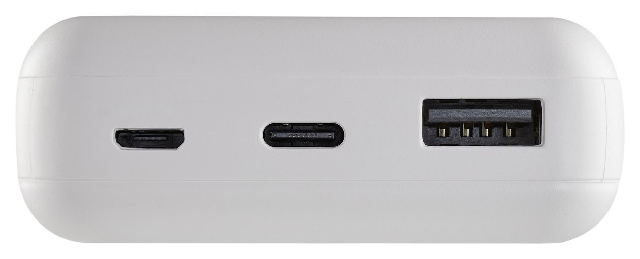 XS 10000 mAh Powerbank Micro-USB + USB Type-C  (Weiß) 
