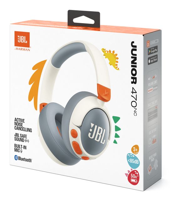 Junior 470NC Over Ear Bluetooth Kopfhörer kabellos USB Typ-C  (Hellgrau, Weiß) 
