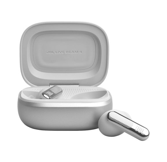 Live Beam 4 In-Ear Bluetooth Kopfhörer kabellos 10 h Laufzeit IP55  (Silber) 