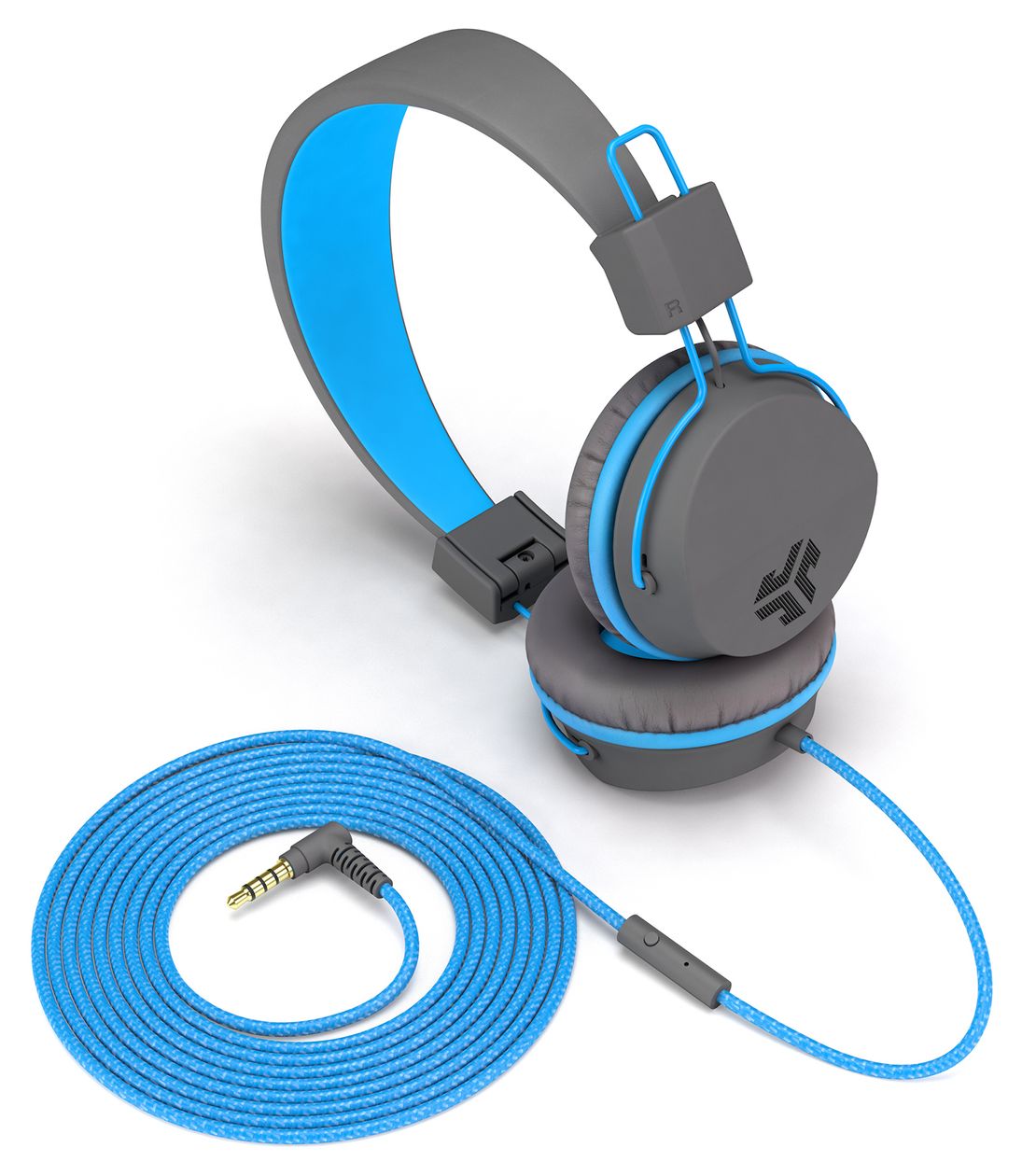 Jbuddies Studio Ohraufliegender Kopfhörer Kabelgebunden  (Blau, Graphit) 