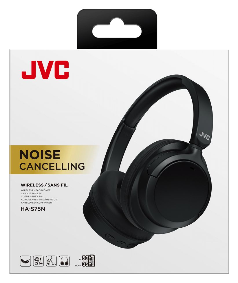 HA-S75N Over Ear Bluetooth Kopfhörer kabellos 50 h Laufzeit USB Typ-C  (Schwarz) 