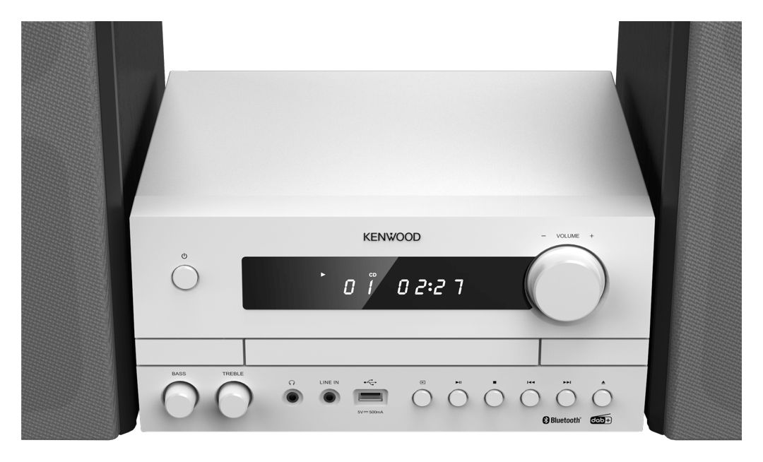 M-822DAB Heim-Audio-Mikrosystem DAB, DAB+, FM 50 W Bluetooth  (Schwarz, Weiß) 