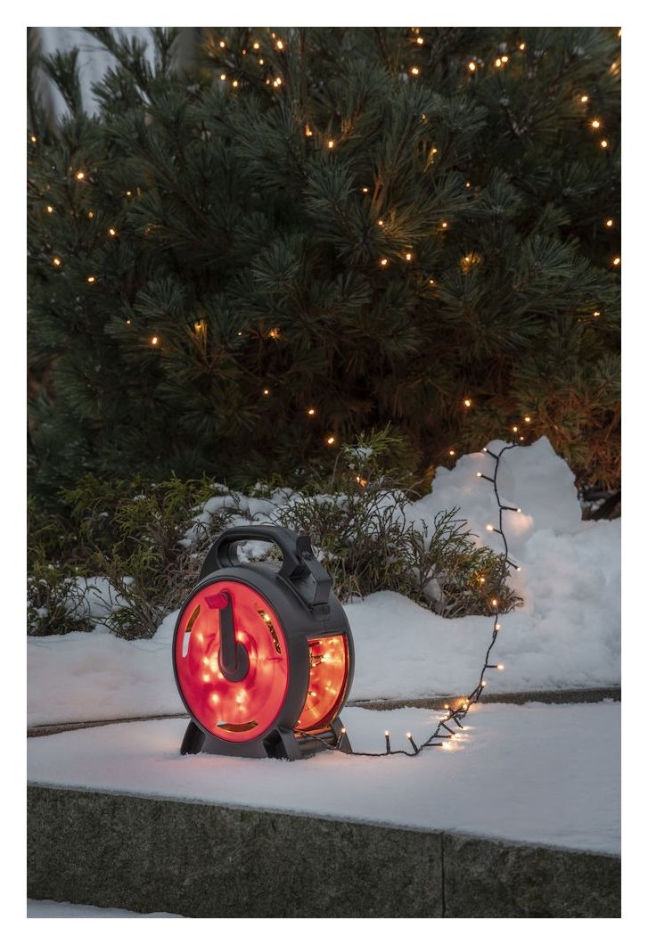 3834-807 Micro-Lichterkette mit Kabelaufroller LED Ultra-Warmweiß(2200K) Bernstein DC 