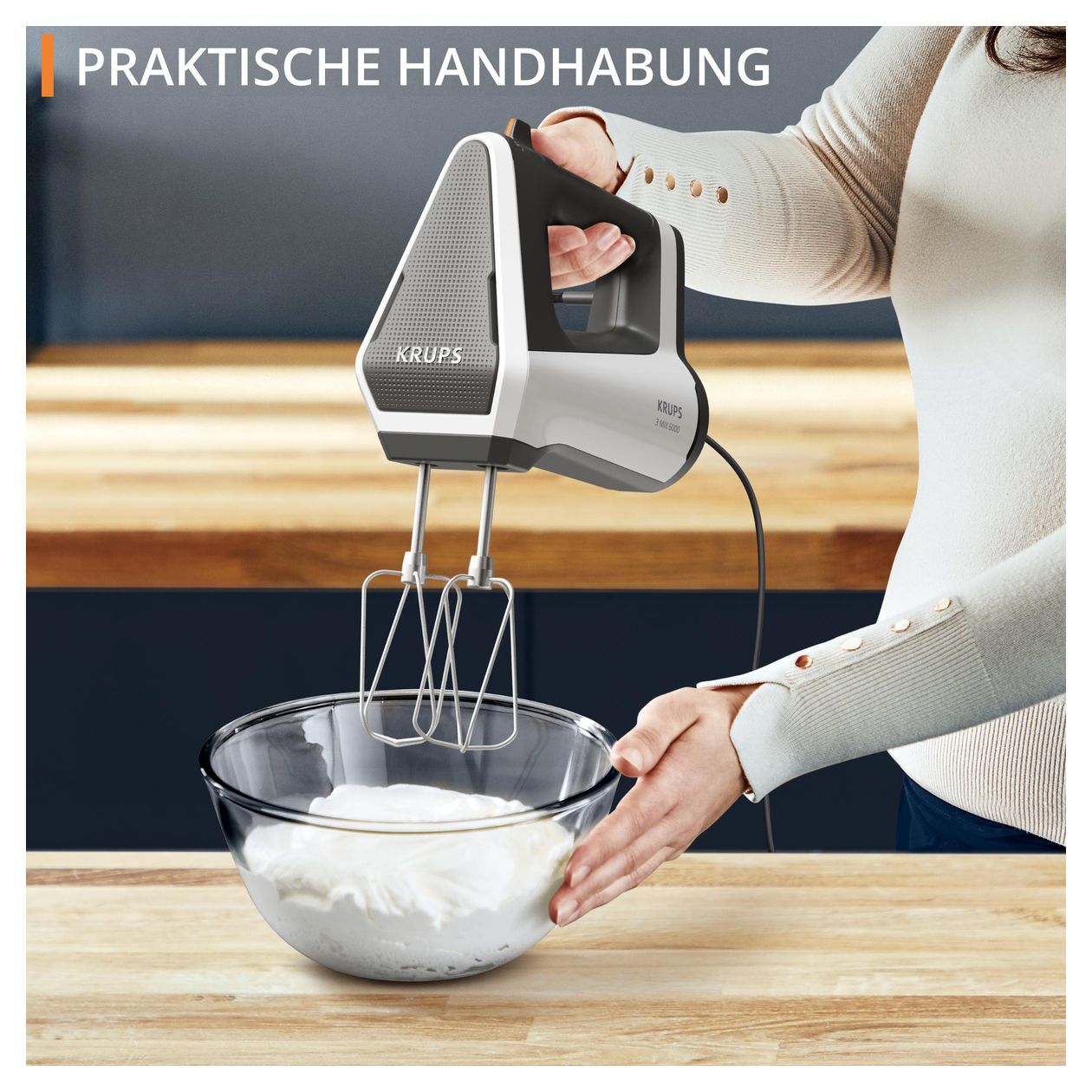 GN6021 3MIX 6000 Handmixer 600 W 5 Stufen  (Grau, Weiß) 