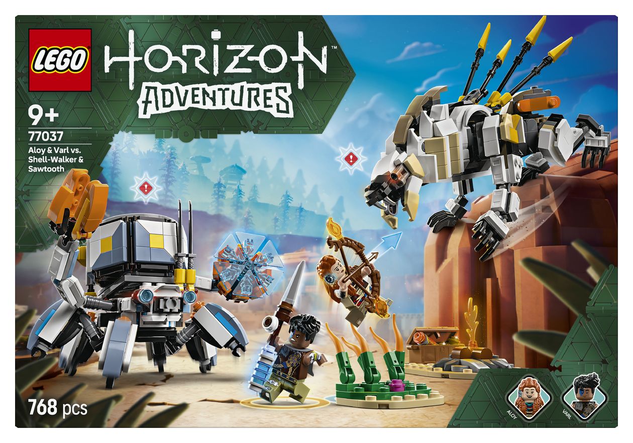 Horizon Adventures Aloy und Varl vs. Panzerwanderer und Sägezahn Bauset 768 Teile  (Mehrfarbig) 