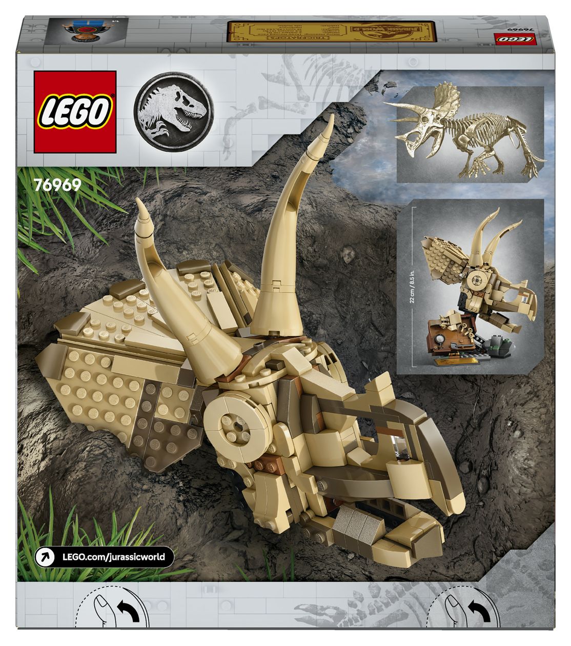 Jurassic World Dinosaurier-Fossilien Triceratops-Schädel Bauset 468 Teile  (Mehrfarbig) 