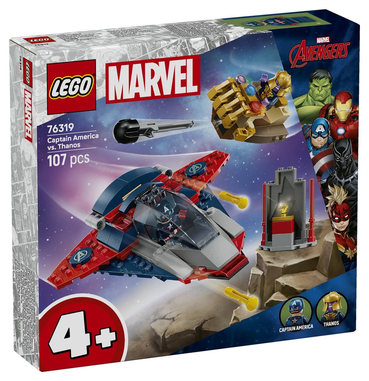 Marvel Captain America vs. Thanos Bauset 107 Teile  (Mehrfarbig) 