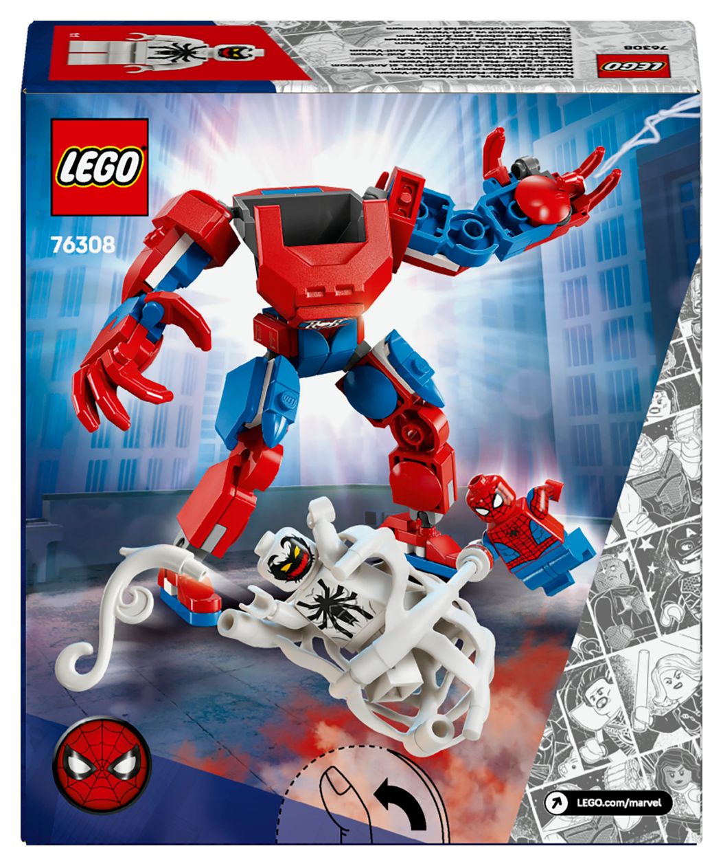 Marvel Spider-Man Mech vs. Anti-Venom Bauset 107 Teile  (Mehrfarbig) 