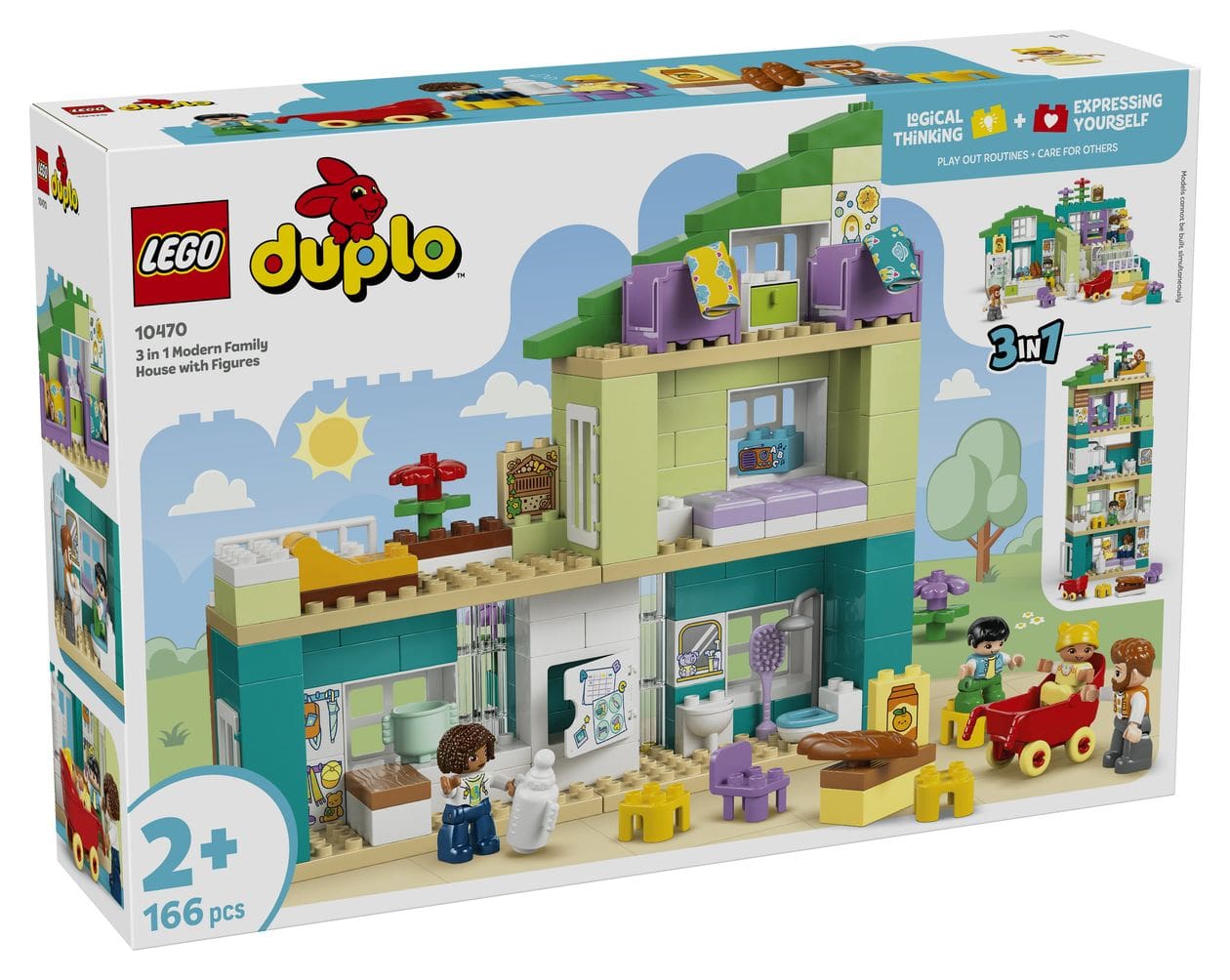 Modernes Familienhaus mit Figuren – 3-in-1-Set 