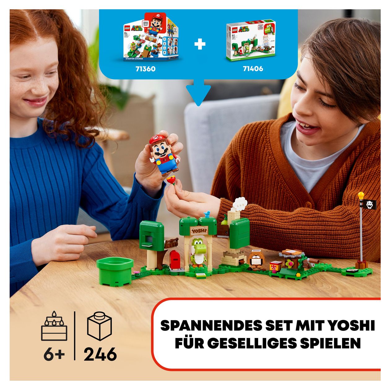 Super Mario Yoshis Geschenkhaus Erweiterungsset 246 Stück(e)  (Mehrfarbig) 