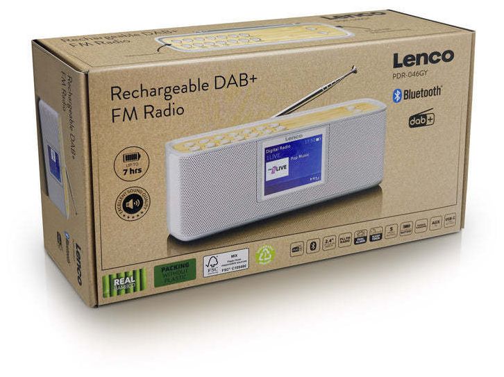 PDR-046 Bluetooth DAB, DAB+, FM Radio (Braun, Weiß) 