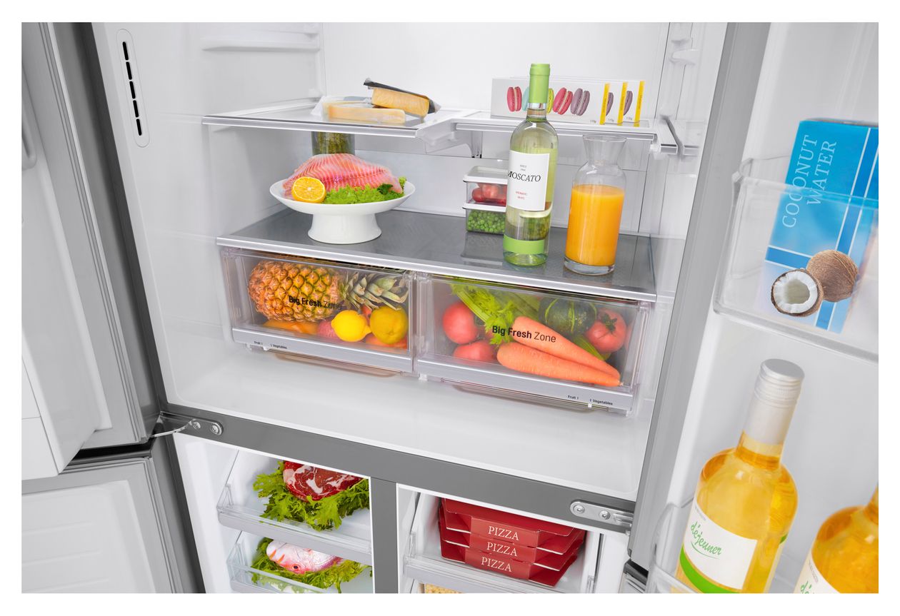 GML844PZKZ Side-by-Side Kühl-/ Gefrierkombination French Door 286 l / 220 l 314 kWh NoFrost 1787 mm x 836 mm  (Silber) 