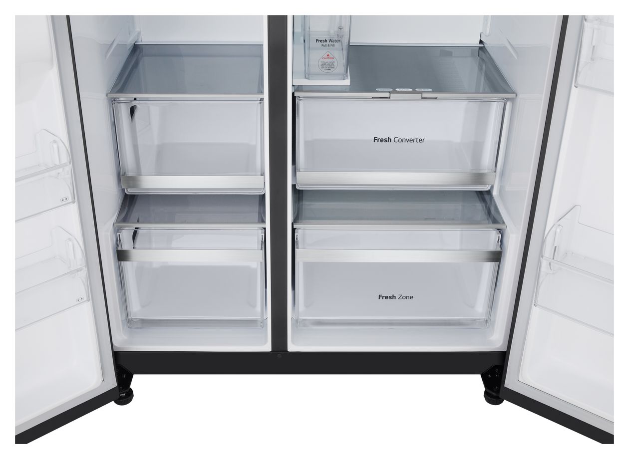GSLE91EVAC Side-by-Side Kühl-/ Gefrierkombination 407 l / 221 l 224 kWh NoFrost 1790 mm x 913 mm  (Schwarz) 