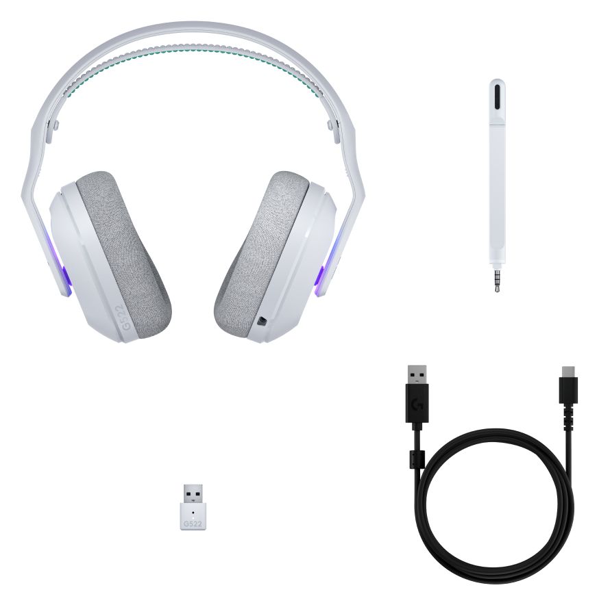 522 Lightspeed Over Ear Bluetooth Kopfhörer kabellos 90 h Laufzeit USB Typ-C  (Weiß) 