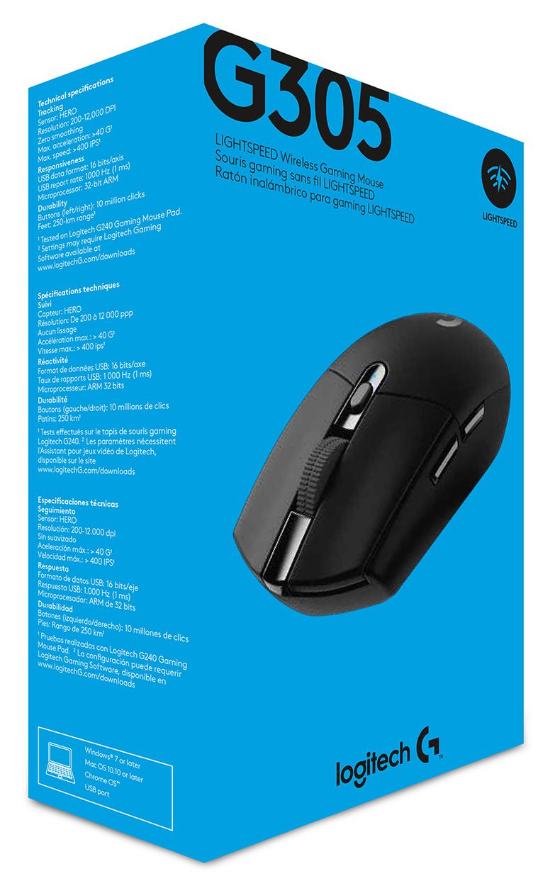 G305 12000 DPI Gaming Maus Optisch  (Schwarz) 